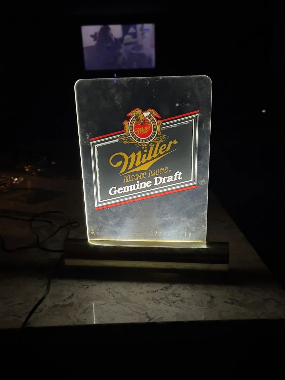 Genuine Draft Light-Up Acrylic Sign - Clear with Red, Gold, Black lights work